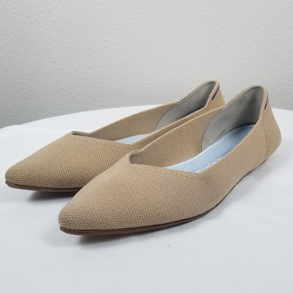 Rothy's Shoes - Rothy's The Point Merino Wool Knit Flat in Tan Camel (Discontinued/Rare) Sz 8.5